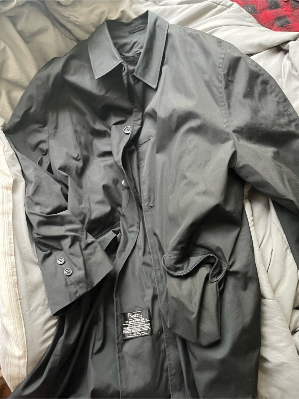 Vintage Black Men's Dress Coat -sears Perma Prest
